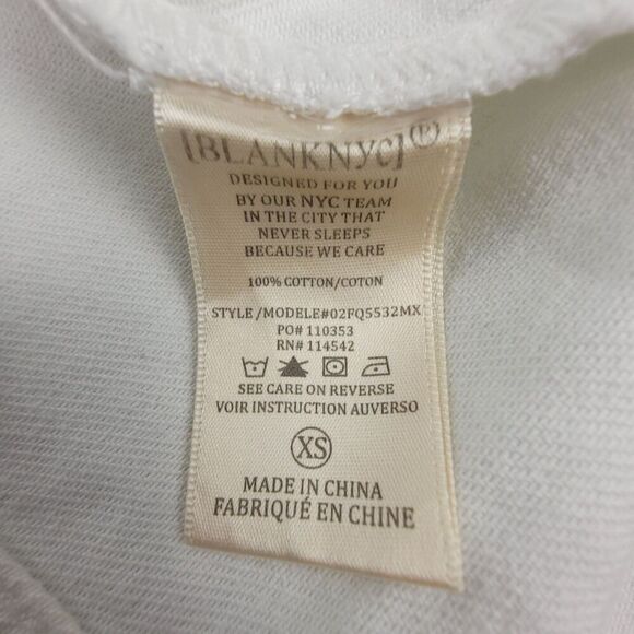 BLANK NYC Western Raw Hem Cropped Jean Jacket Button Down Trucker White Denim XS - Picture 8 of 8